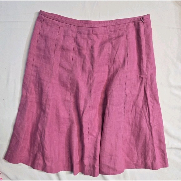 Talbots Dresses & Skirts - Talbots Fuchsia Women's Size 14 Linen Skirt Fit and Flare Midi Length